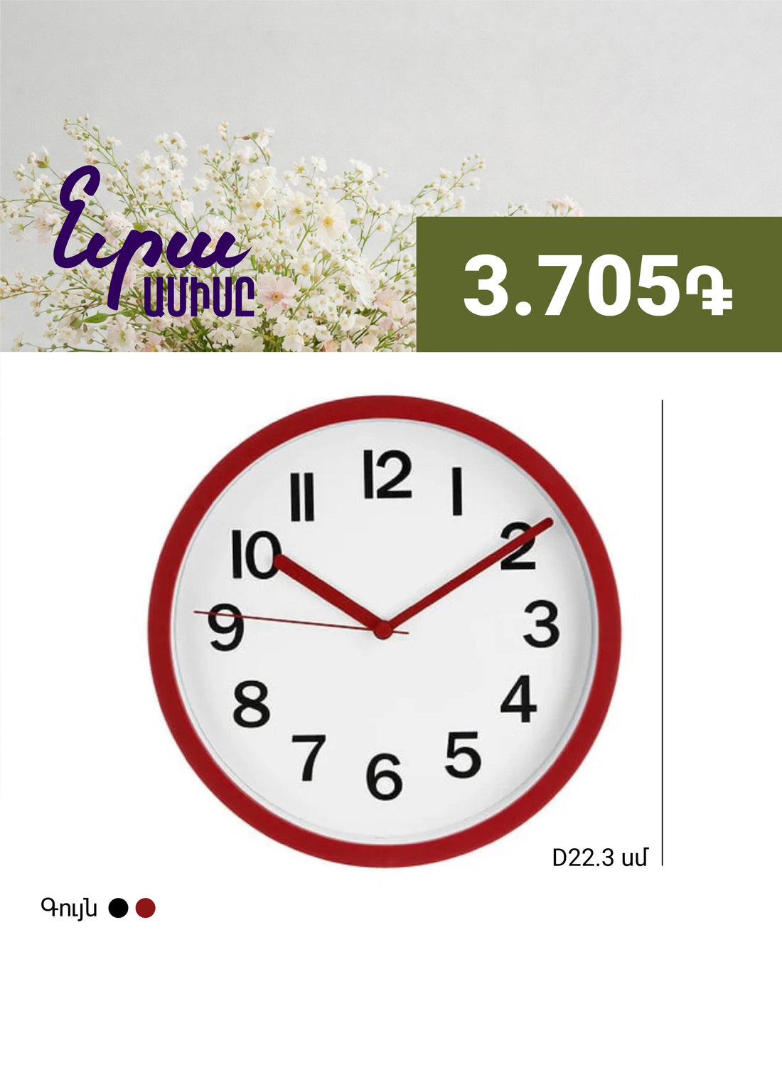 Էլեմենտով պատի ժամ Loly