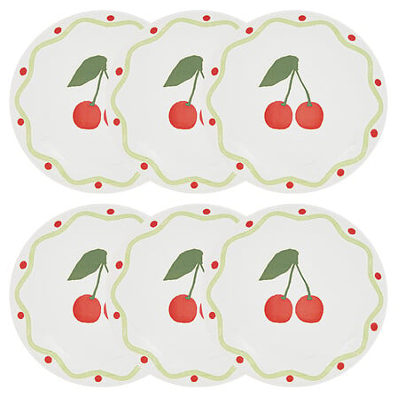 Porcelain plate set Fruity (6 pcs)