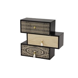 Picture of Black jewelry box with 3 drawers