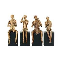 Picture of Set of 4-piece gold musician statuettes