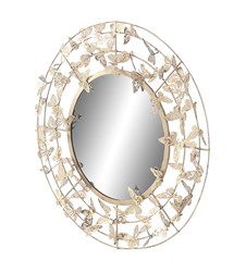 Picture of Round mirror with gold butterflies